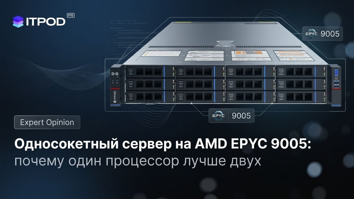 Односокетный сервер на AMD EPYC 9005: почему один процессор лучше двух